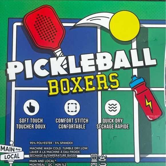 Pickleball Boxers Men's Boxer Briefs Size Medium  NIB Fun Design Great Gift - Picture 4 of 6